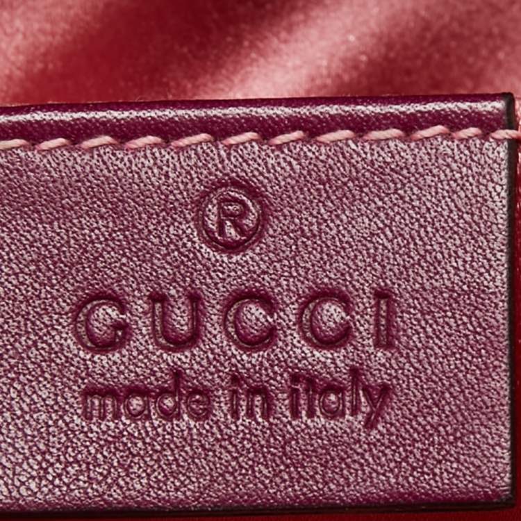Pre Owned Gucci Purple Matelassé Velvet Small GG Marmont Shoulder Bag
