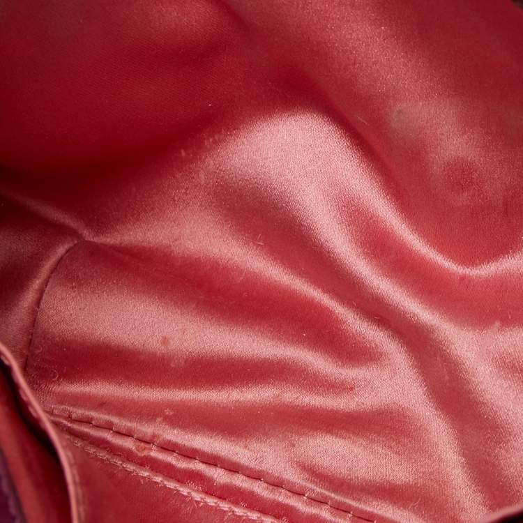 Pre Owned Gucci Purple Matelassé Velvet Small GG Marmont Shoulder Bag