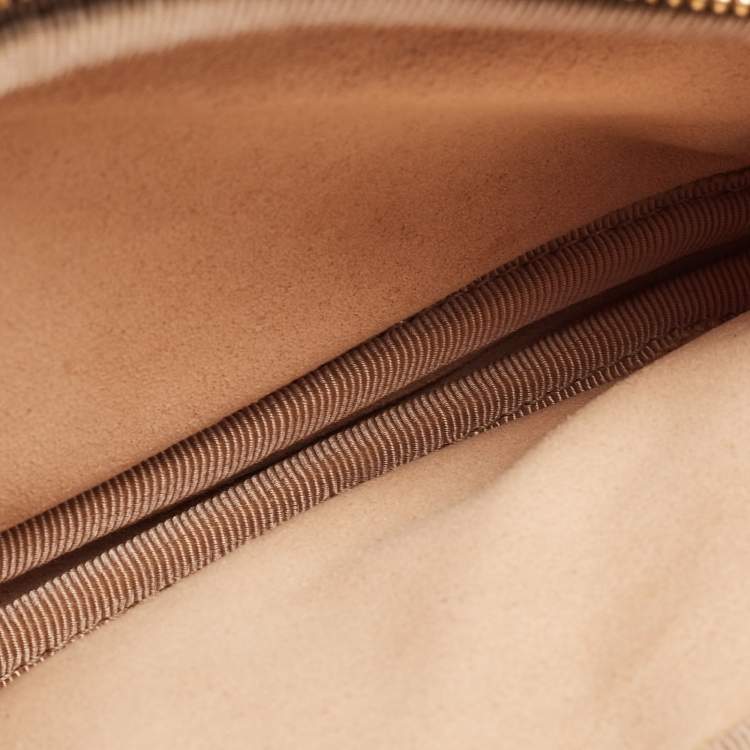 Pre Owned Gucci Beige/Brown GG Supreme Canvas and Leather Ophidia Crossbody Bag