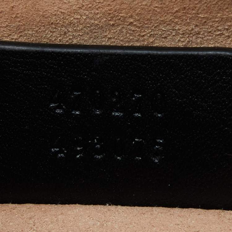 Pre Owned Gucci Black GG Velvet and Patent Leather Sylvie Top Handle Bag