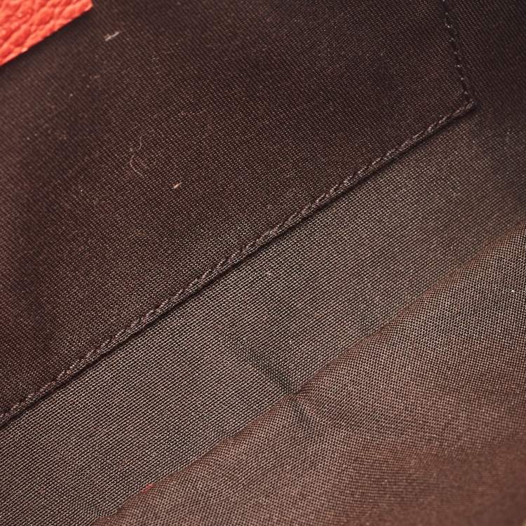 مملوكة مسبقًا Gucci Red Leather Bamboo Zip Clutch