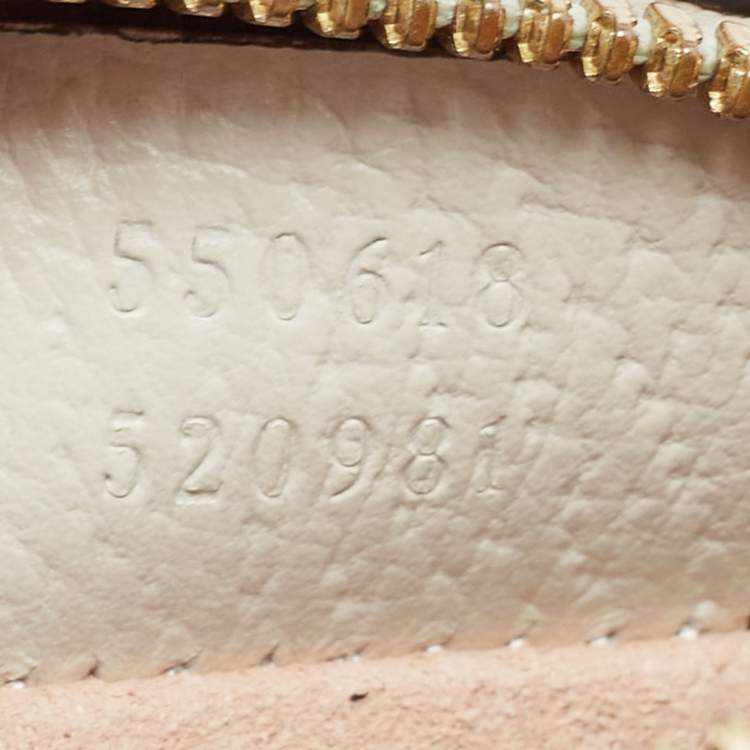 Pre Owned Gucci Off White Leather Mini Ophidia Round Shoulder Bag