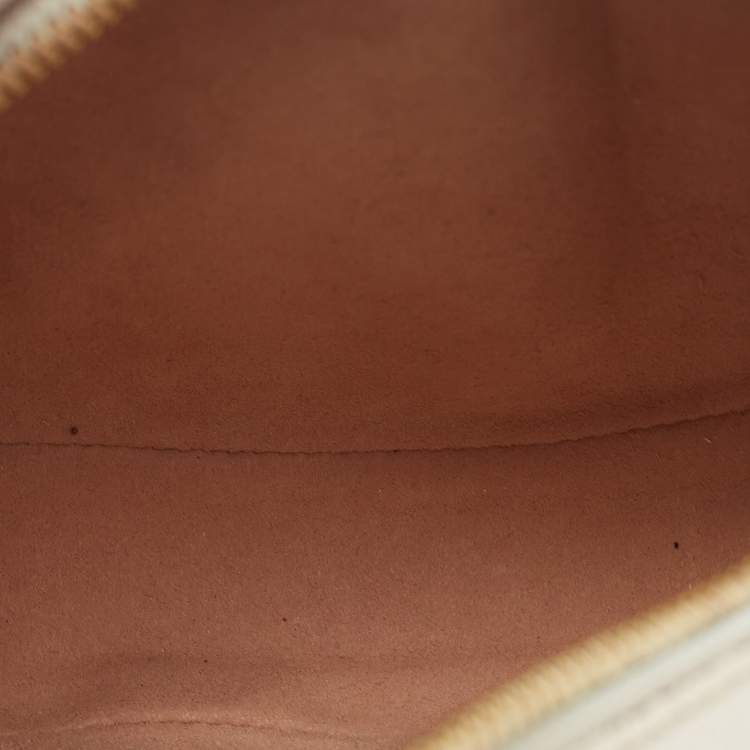 Pre Owned Gucci Off White Leather Mini Ophidia Round Shoulder Bag