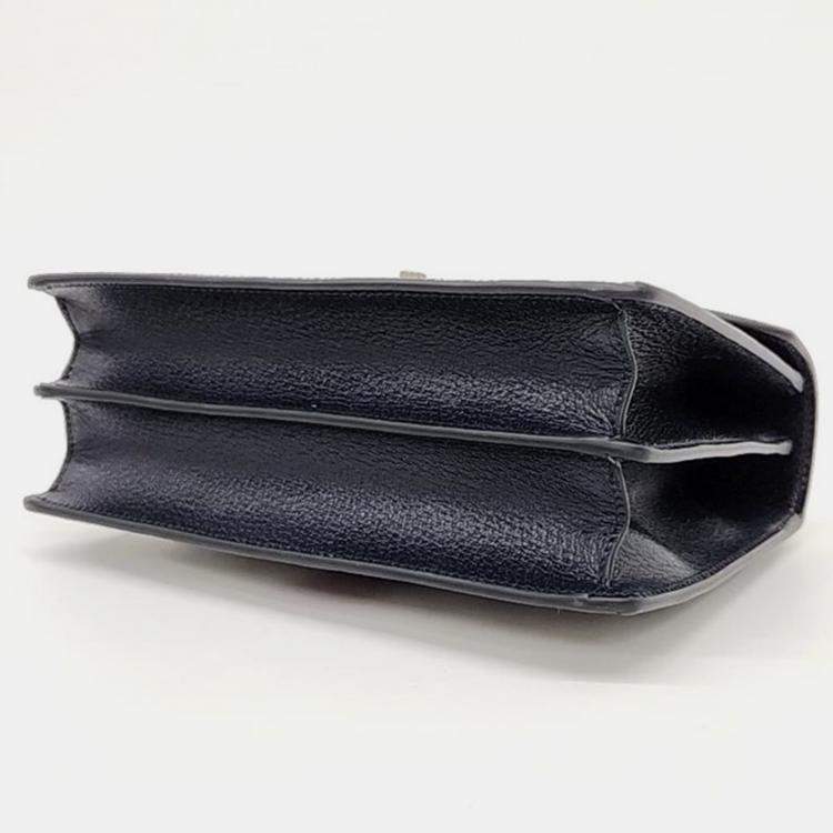 Pre Owned Gucci Ophidia PVC Navy Blue Top Handle Bag