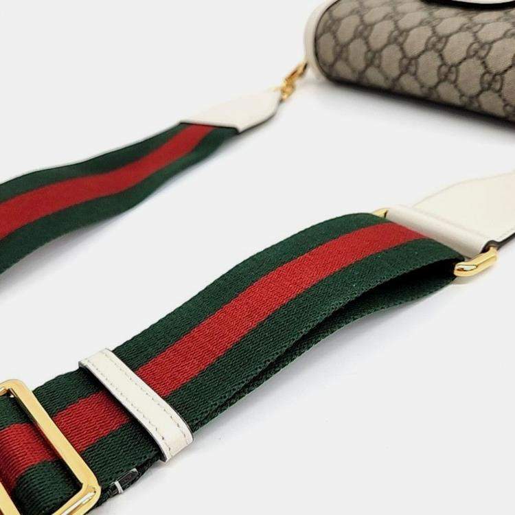 Pre Owned Gucci Beige/Ivory GG Canvas and Leather Horsebit 1955 Mini Bag