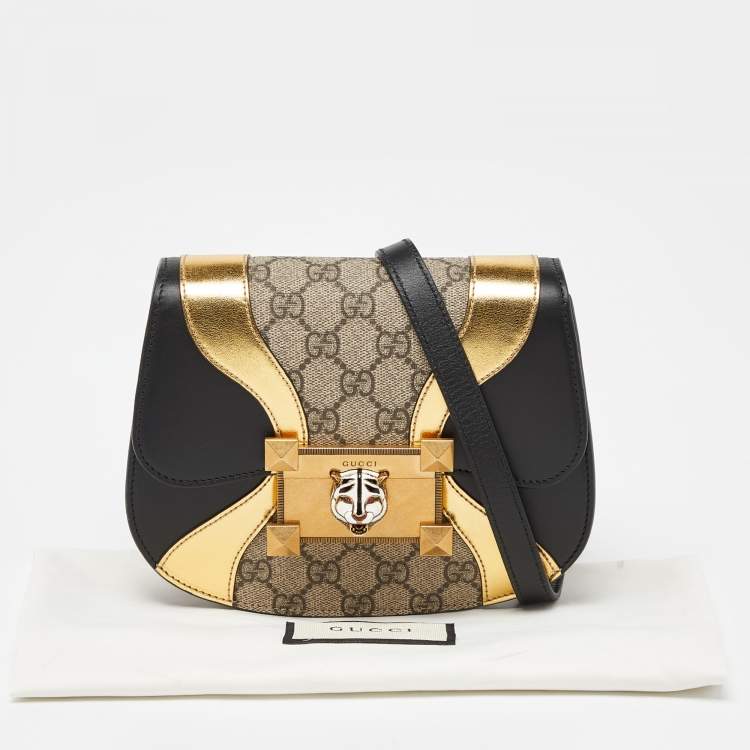 Pre Owned Gucci Tri Color GG Supreme Canvas and Leather Osiride Small Shoulder Bag