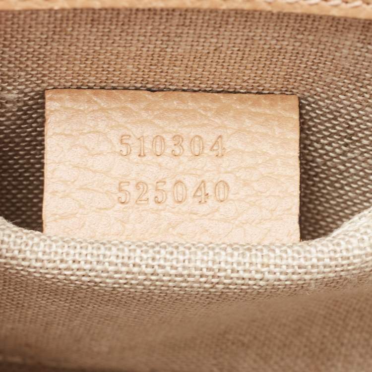 Pre Owned Gucci Beige Leather Small Dollar Interlocking G Crossbody Bag
