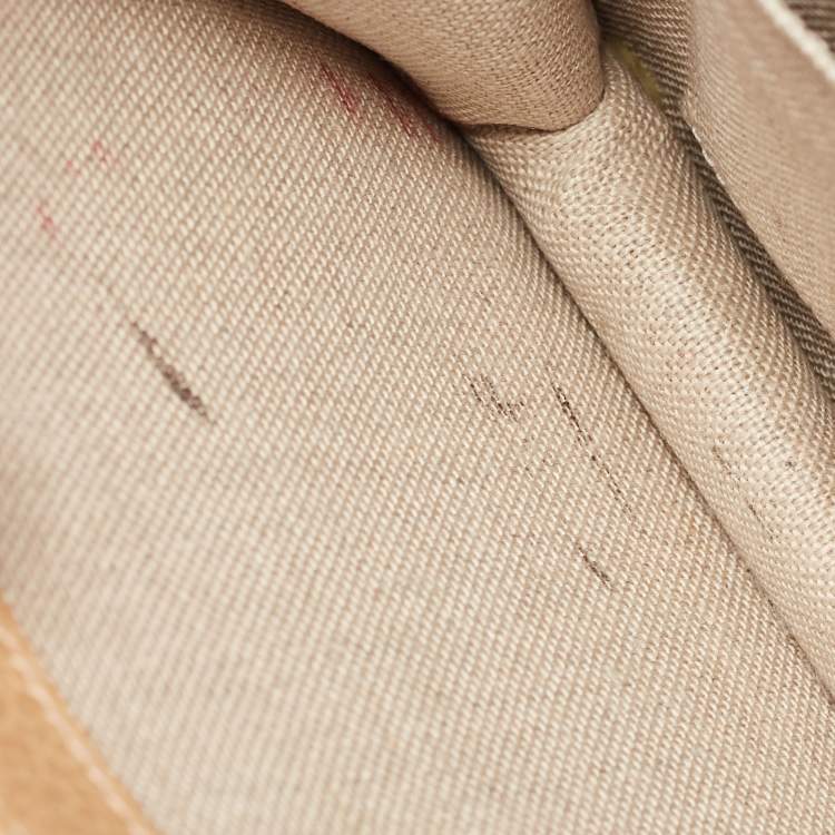 Pre Owned Gucci Beige Leather Small Dollar Interlocking G Crossbody Bag