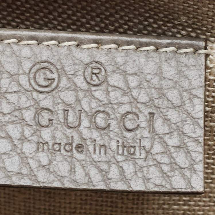 Pre Owned Gucci Grey Leather Small Interlocking G Shoulder Bag