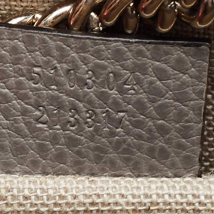 Pre Owned Gucci Grey Leather Small Interlocking G Shoulder Bag