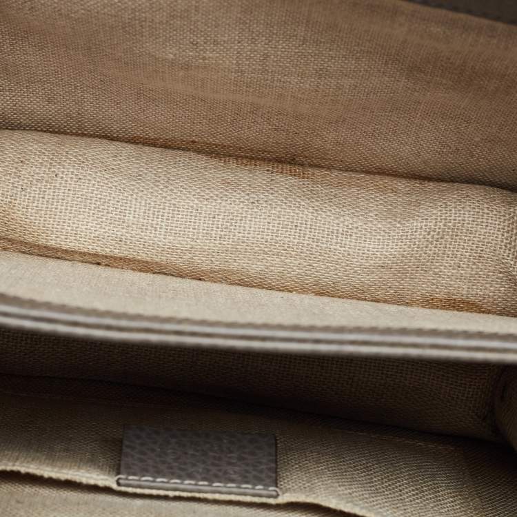 Pre Owned Gucci Grey Leather Small Interlocking G Shoulder Bag