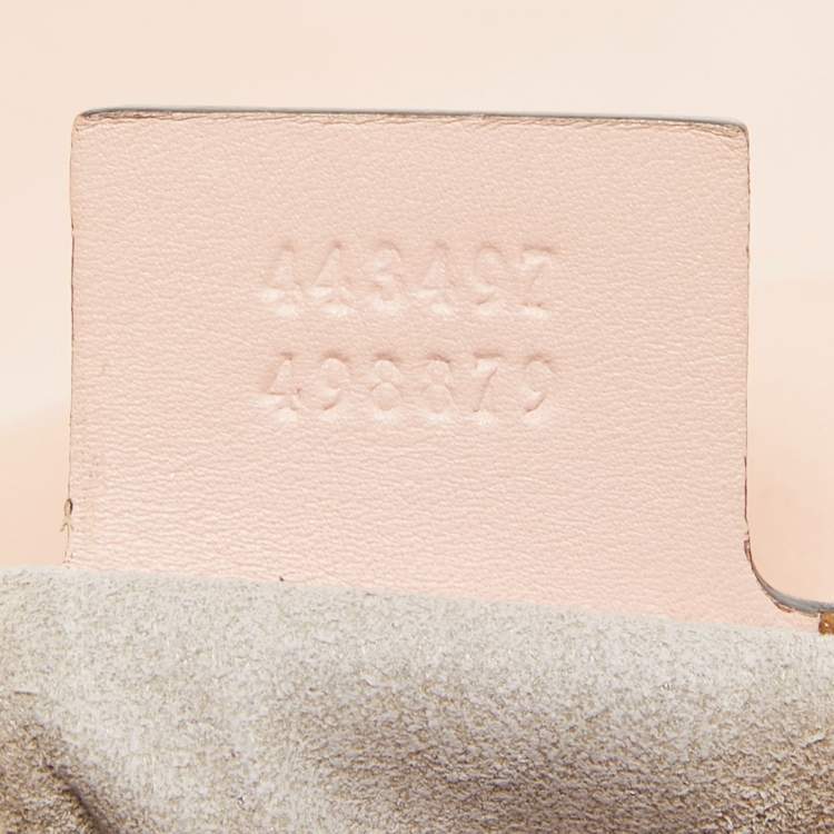 Pre Owned Gucci Pink Leather GG Small Marmont Matelassé Shoulder Bag