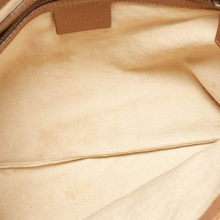 مملوكة مسبقًا Gucci Beige/Brown Canvas and Leather Vintage Bamboo Hobo