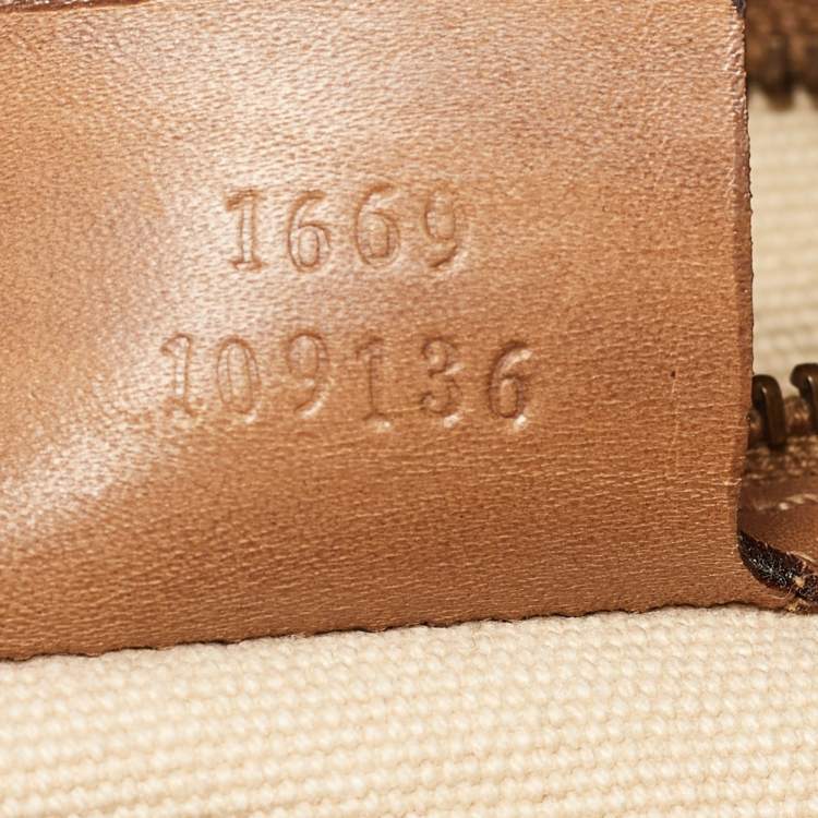 مملوكة مسبقًا Gucci Beige/Brown Canvas and Leather Vintage Bamboo Hobo