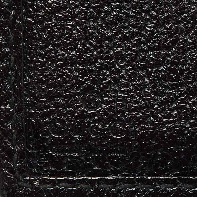 Pre Owned Gucci Black GG Canvas and Leather Web Compact Wallet