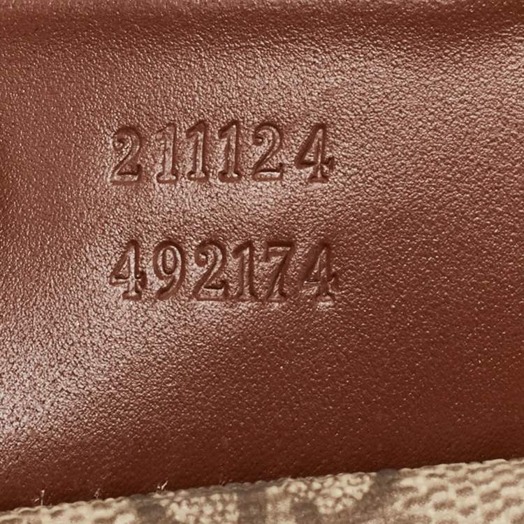 Pre Owned Gucci Beige/Brown GG Supreme Canvas and Leather Vertical Web Loop Shopper Tote
