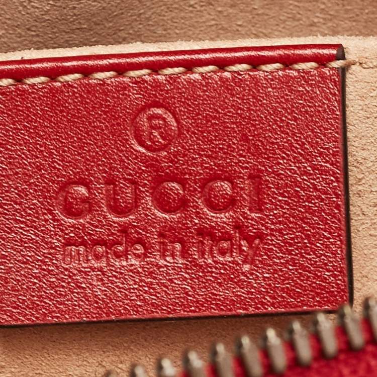 مملوكة مسبقًا Gucci Red Matelassé Leather GG Marmont Belt Bag