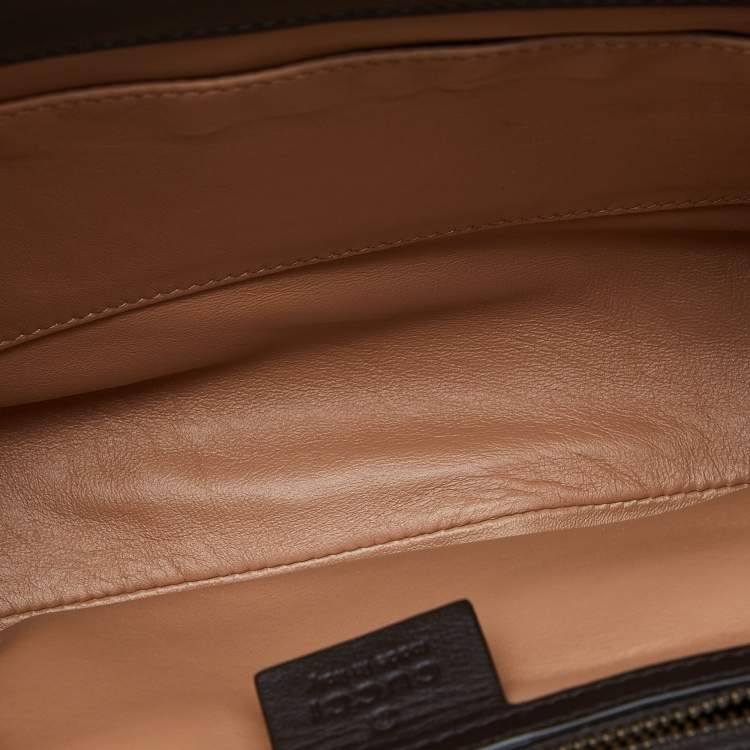 Pre Owned Gucci Brown Watersnake Leather Osiride Top Handle Bag