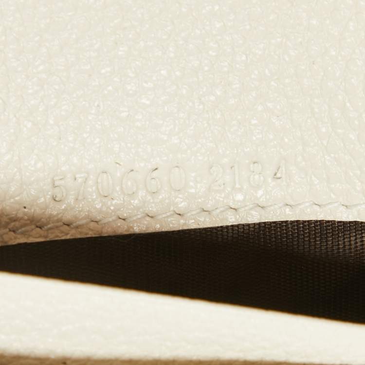Pre Owned Gucci Off White Leather Zumi Wallet On Chain