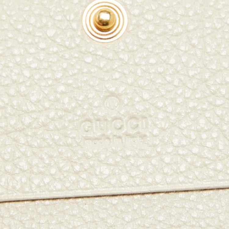 Pre Owned Gucci Off White Leather Zumi Wallet On Chain