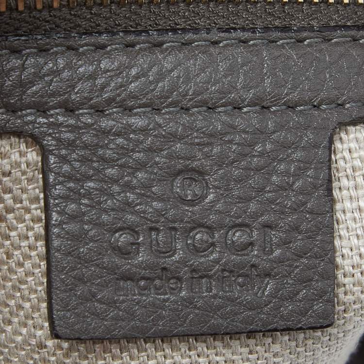 Pre Owned Gucci Grey Leather and Python Medium Greenwich Hobo
