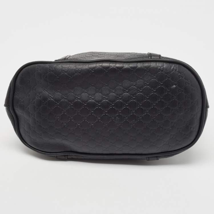 Pre Owned Gucci Black Microguccissima Leather Mini Nice Dome Bag