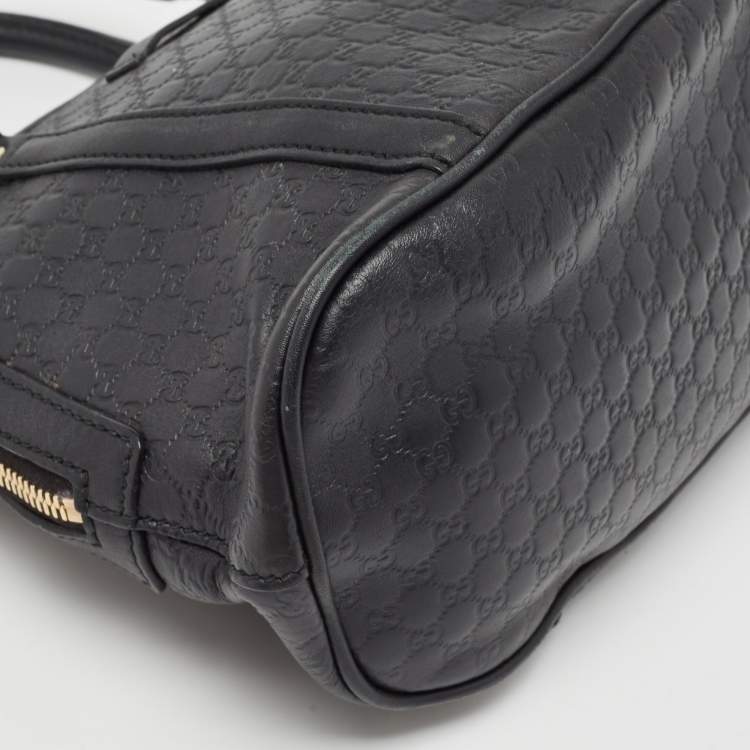 Pre Owned Gucci Black Microguccissima Leather Mini Nice Dome Bag