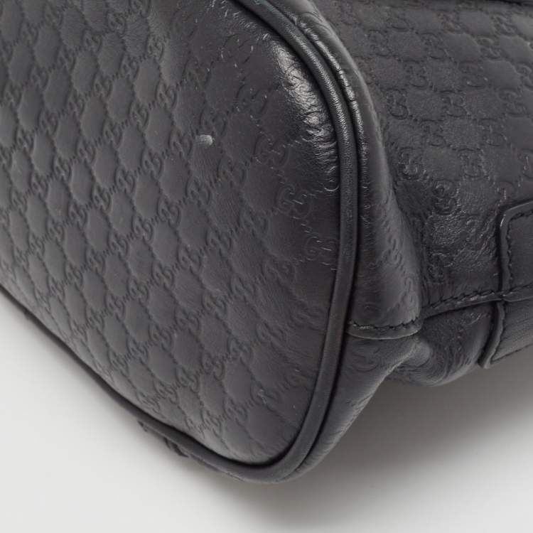 Pre Owned Gucci Black Microguccissima Leather Mini Nice Dome Bag