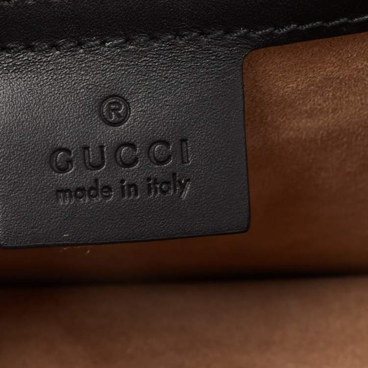 Pre Owned Gucci Black Leather Small Web Sylvie Shoulder Bag