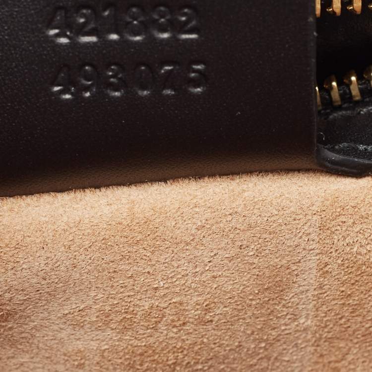 Pre Owned Gucci Black Leather Small Web Sylvie Shoulder Bag