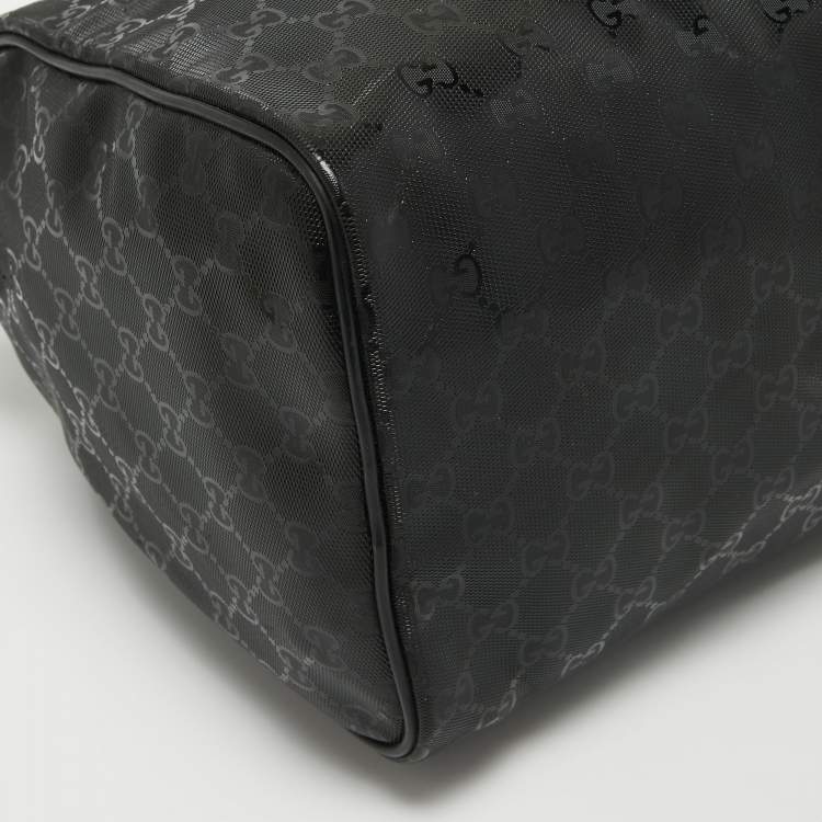 Pre Owned Gucci Black GG Imprime Canvas and Leather Medium Joy Boston Bag