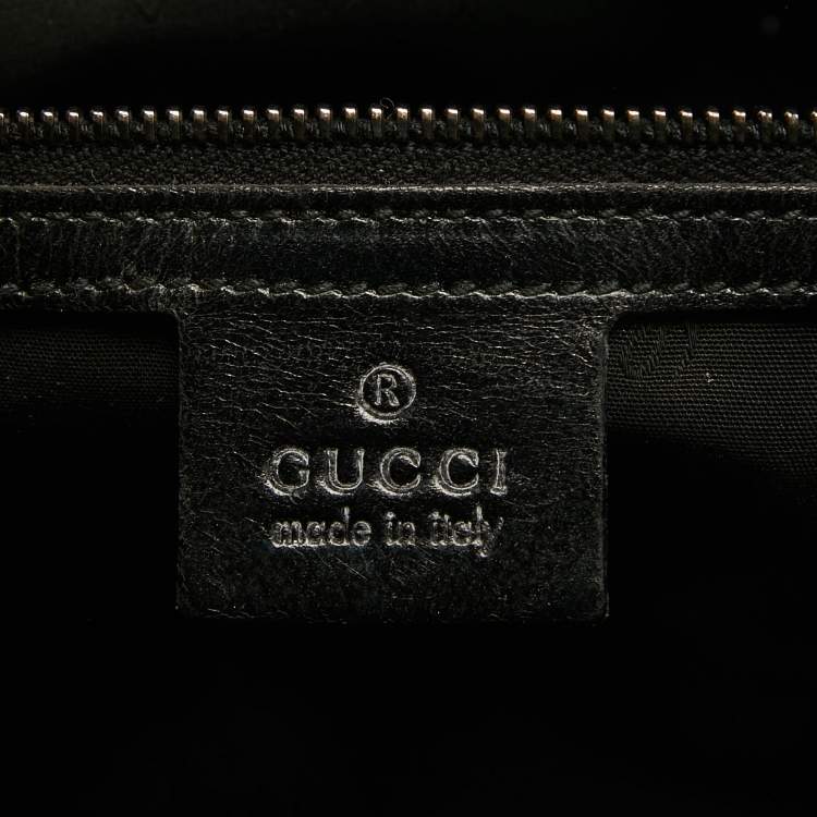 Pre Owned Gucci Black GG Imprime Canvas and Leather Medium Joy Boston Bag