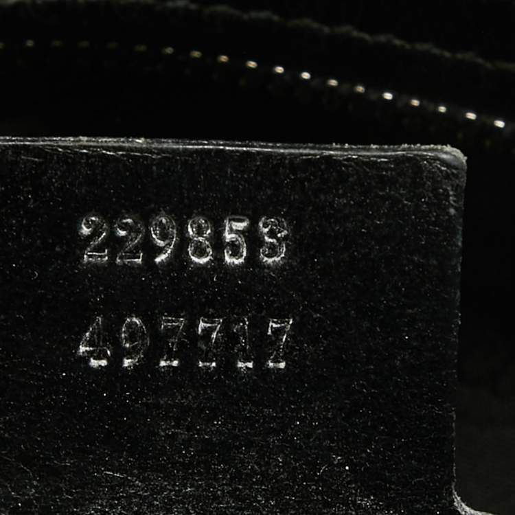 Pre Owned Gucci Black GG Imprime Canvas and Leather Medium Joy Boston Bag