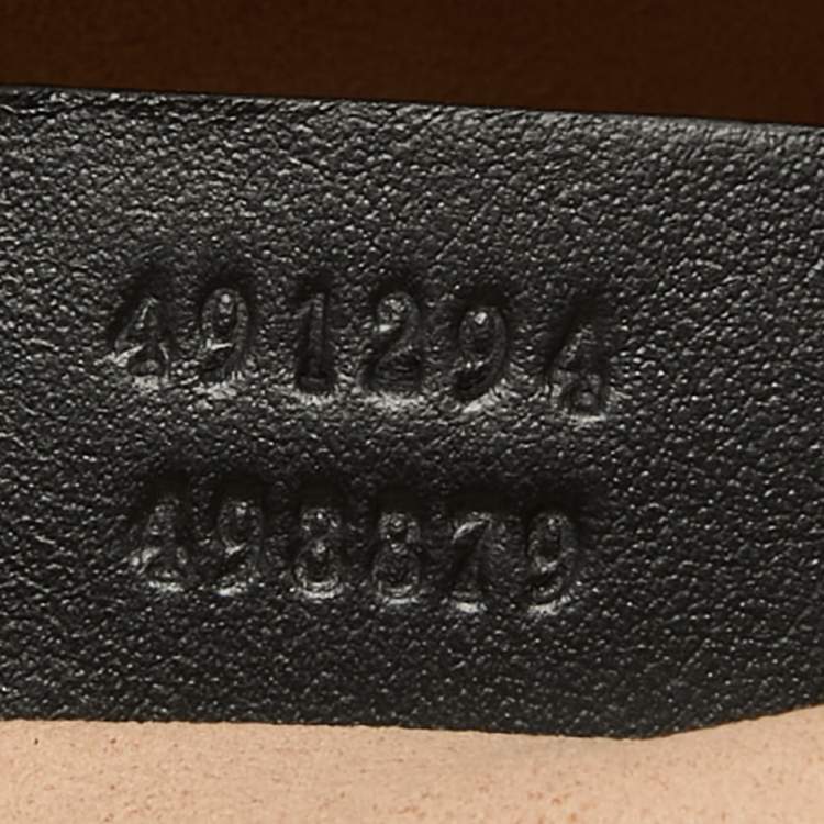Pre Owned Gucci Black Matelassé Leather GG Marmont Animal Stud Belt Bag