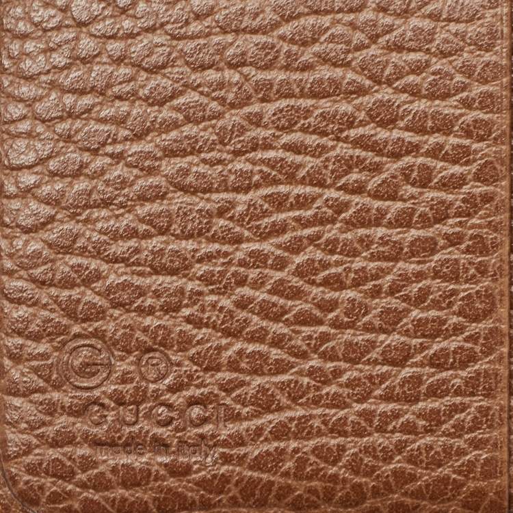 مملوكة مسبقًا Gucci Brown/Beige GG Canvas Leather Zip Around Compact Wallet