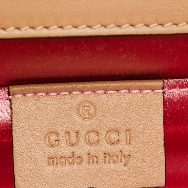 Pre Owned Gucci Gold Leather Embroidered Tiger Crystal Studded Chain Clutch