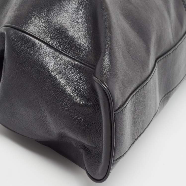 Pre Owned Gucci Black Leather XL Re(Belle) Weekender