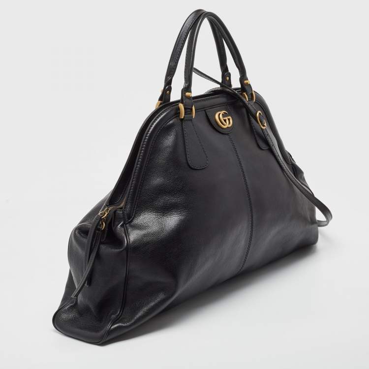 Pre Owned Gucci Black Leather XL Re(Belle) Weekender