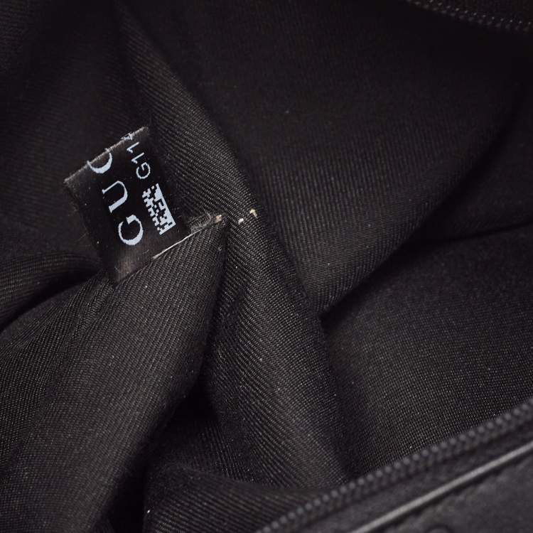 Pre Owned Gucci Black Leather Abbey D-Ring Shoulder Bag