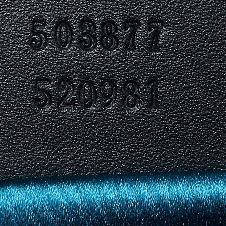 Pre Owned Gucci Blue/Black Suede andLeather Ophidia Chain Bag