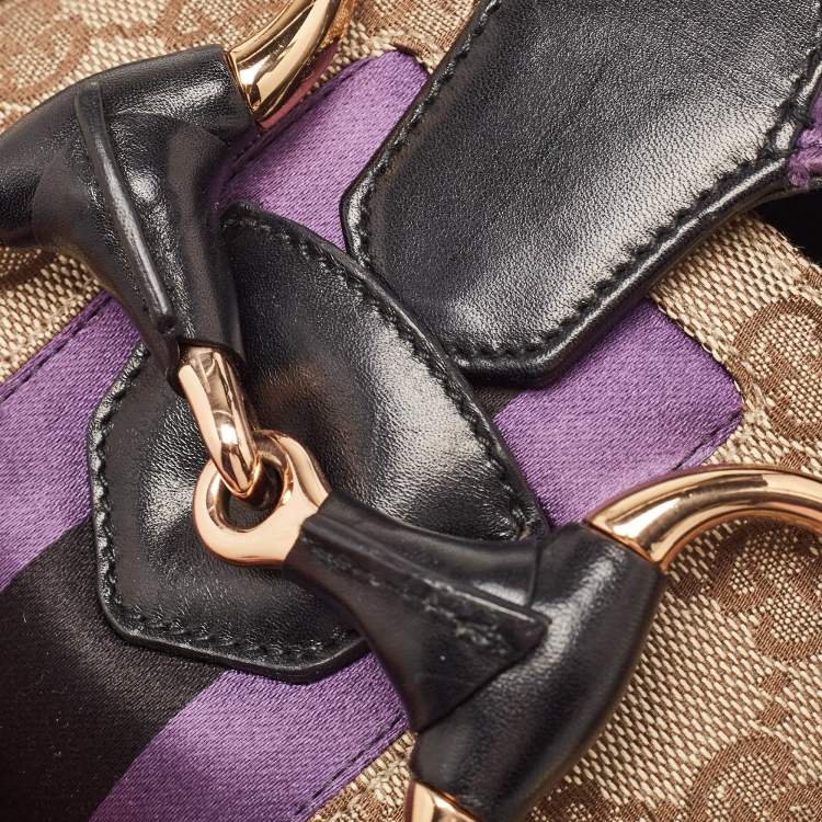 Pre Owned Gucci Tri Color GG Canvas and Leather Horsebit Chain Pochette