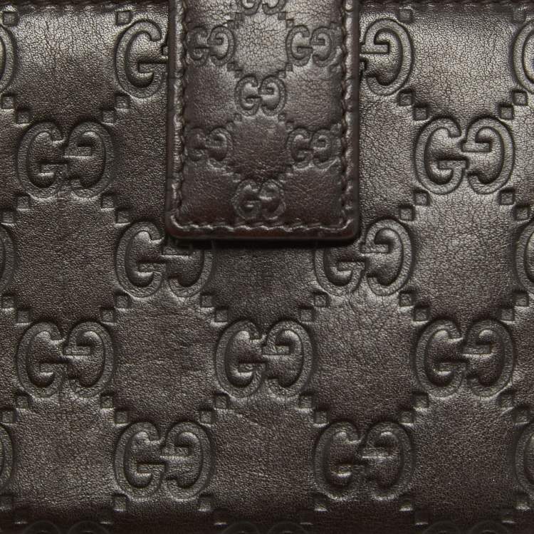 Pre Owned Gucci Choco Brown Guccissima Leather Bree Continental Wallet