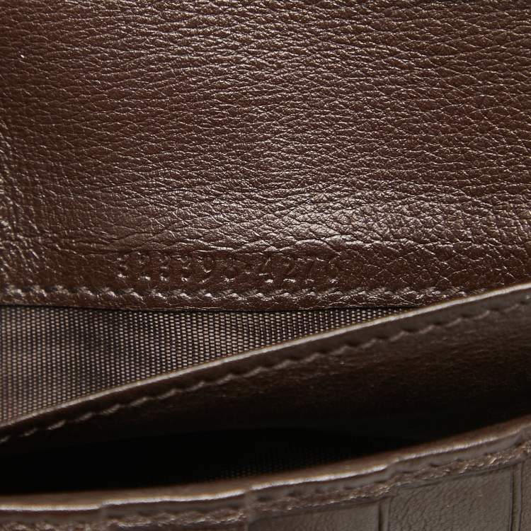 Pre Owned Gucci Choco Brown Guccissima Leather Bree Continental Wallet