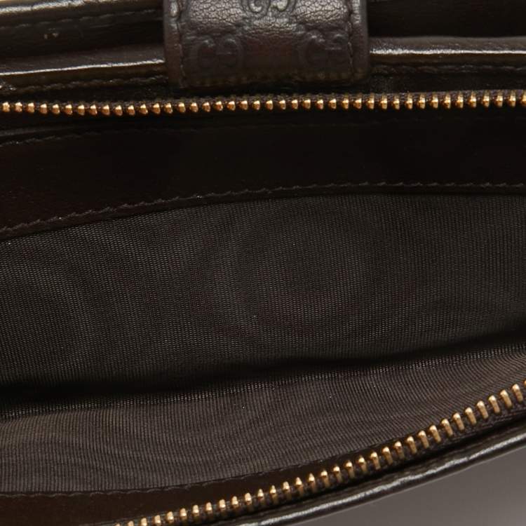 Pre Owned Gucci Choco Brown Guccissima Leather Bree Continental Wallet