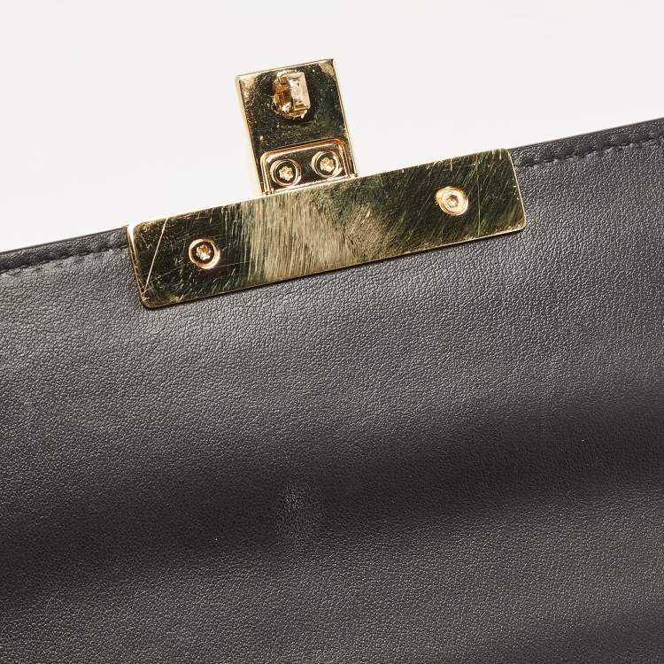 Pre Owned Gucci Tricolor GG Supreme Canvas and Leather Medium Padlock Shoulder Bag