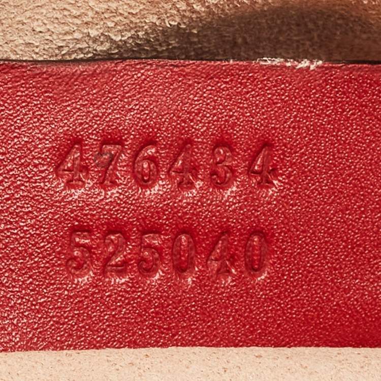 Pre Owned Gucci Red Matelassé Leather GG Marmont Belt Bag