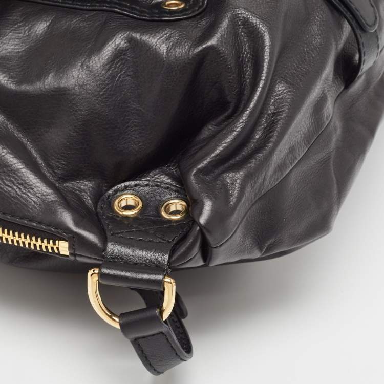 Pre Owned Gucci Black Leather Large Darwin Convertible Backpack