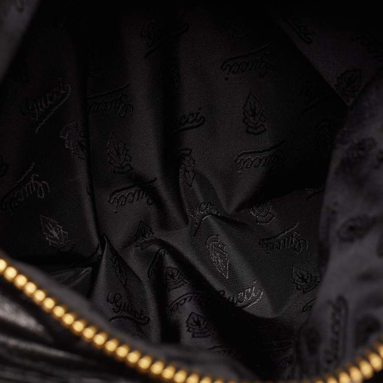 Pre Owned Gucci Black Leather Large Darwin Convertible Backpack