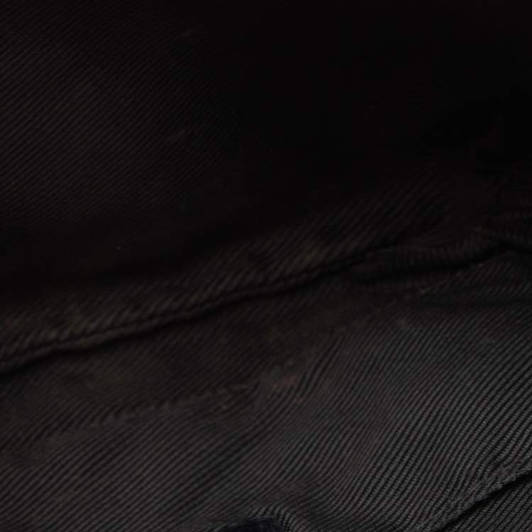 Pre Owned Gucci Black GG Canvas and Leather Pochette