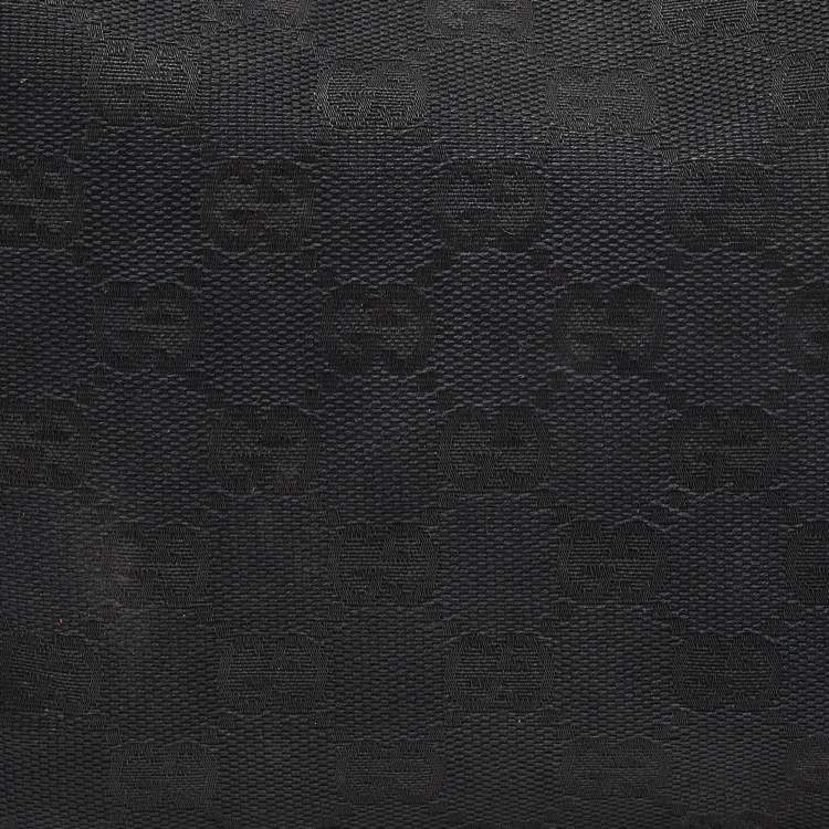 Pre Owned Gucci Black GG Canvas and Leather Pochette